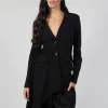 Asymmetric Punto Jacket in Black