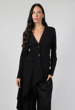 Asymmetric Punto Jacket in Black