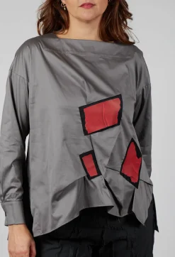 Asymmetric Shirt in Taupe