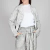 Asymmetric Short Jacket in Dark Marble