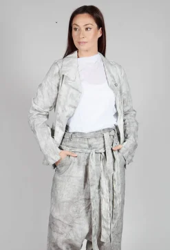 Asymmetric Short Jacket in Dark Marble