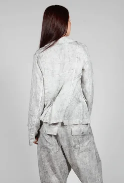 Asymmetric Short Jacket in Dark Marble