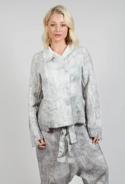 Asymmetric Short Jacket in Dark Marble