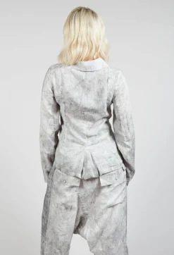 Asymmetric Short Jacket in Dark Marble