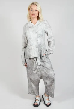 Asymmetric Short Jacket in Dark Marble