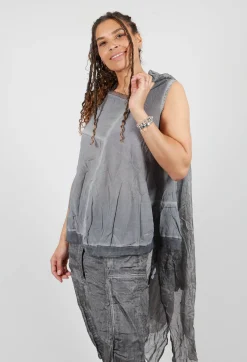 Asymmetrical A-Line Blouse in Pencil Cloud