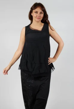 Asymmetrical A-Line Blouse in Black