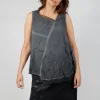 Asymmetrical A-Line Blouse in Coal Cloud