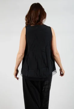Asymmetrical A-Line Blouse in Black