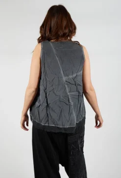 Asymmetrical A-Line Blouse in Coal Cloud