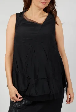 Asymmetrical A-Line Blouse in Black