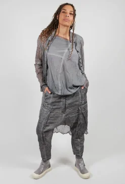 Asymmetrical A-Line Blouse in Pencil Cloud