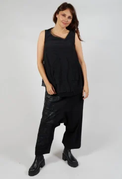 Asymmetrical A-Line Blouse in Black