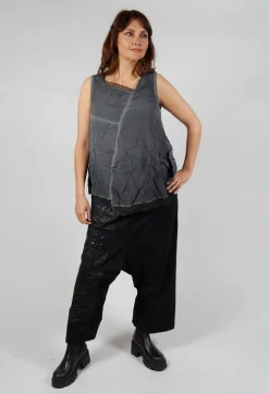 Asymmetrical A-Line Blouse in Coal Cloud