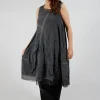 Asymmetrical A-Line Dress in Coal Cloud