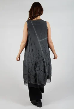 Asymmetrical A-Line Dress in Coal Cloud