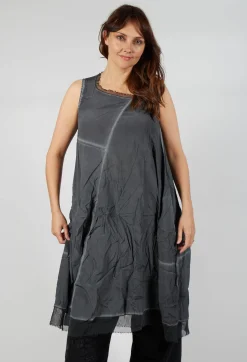 Asymmetrical A-Line Dress in Coal Cloud