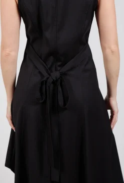 Asymmetrical Button Through Dress in Black