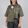 Asymmetrical Cropped Shirt in Grey