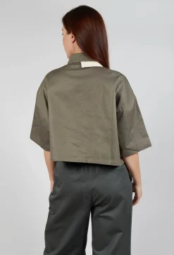 Asymmetrical Cropped Shirt in Grey