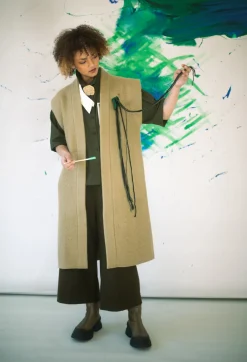 Asymmetrical Cropped Shirt in Olive