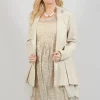 Asymmetrical Jacket in Cotone and Garza Di Lino Sand