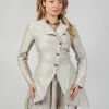 Asymmetrical Jacket in Lino Crush Sand