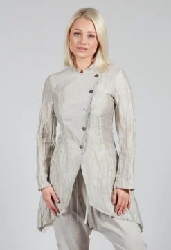 Asymmetrical Jacket in Lino Crush Sand
