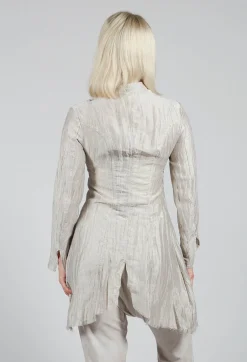 Asymmetrical Jacket in Lino Crush Sand