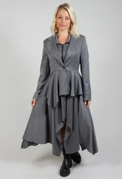 Asymmetrical Single Button Blazer in Grey
