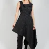 Asymmetrical Textured Dress in Black