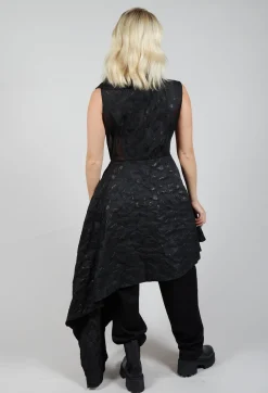 Asymmetrical Textured Dress in Black