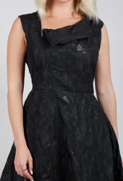 Asymmetrical Textured Dress in Black