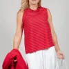 Asymmetrical Vest in Rosso