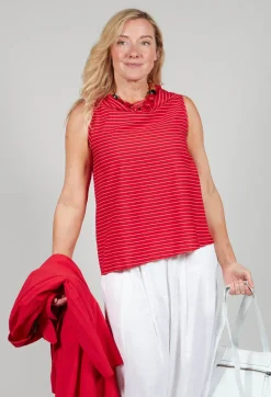 Asymmetrical Vest in Rosso