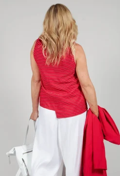 Asymmetrical Vest in Rosso