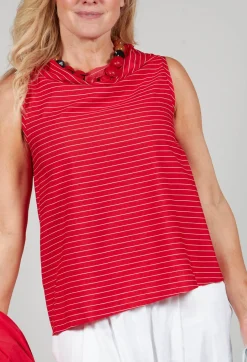 Asymmetrical Vest in Rosso