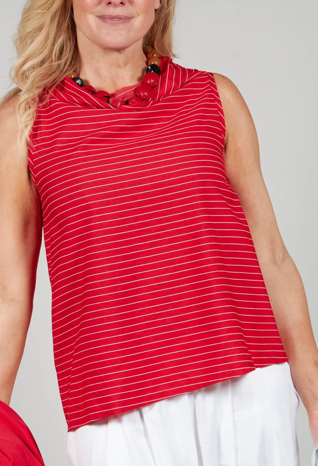 Asymmetrical Vest in Rosso