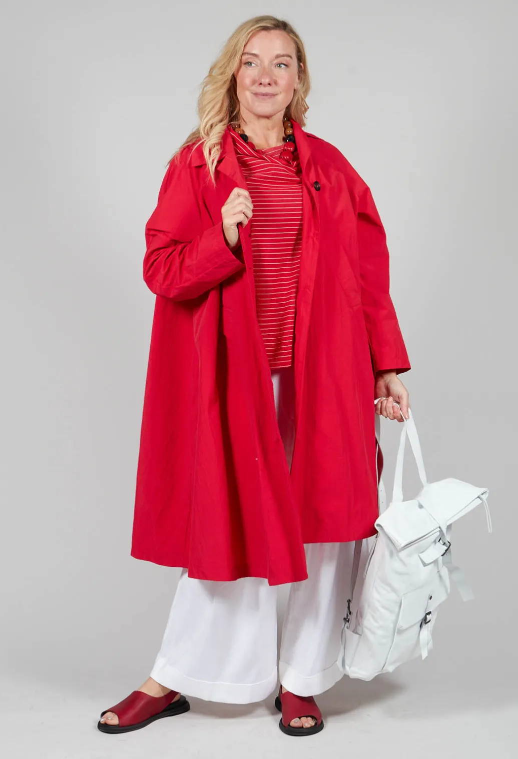 Asymmetrical Vest in Rosso