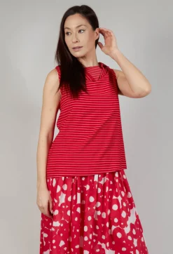 Asymmetrical Vest in Rosso