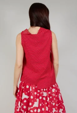 Asymmetrical Vest in Rosso