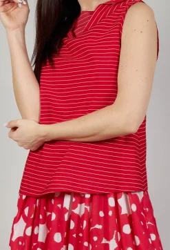 Asymmetrical Vest in Rosso