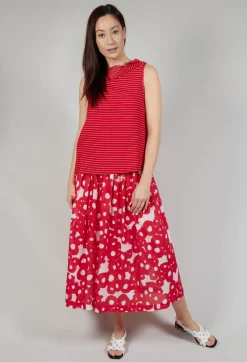 Asymmetrical Vest in Rosso