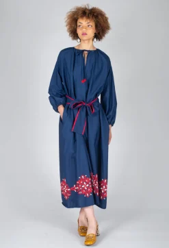 Azzurra Belted Dress in Rosso Panna