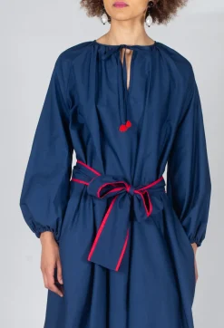 Azzurra Belted Dress in Rosso Panna