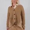 Back Pleated Cardigan in Camel