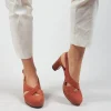 Backless Heel with Buckle Strap in Dark Rose