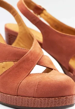 Backless Heel with Buckle Strap in Dark Rose