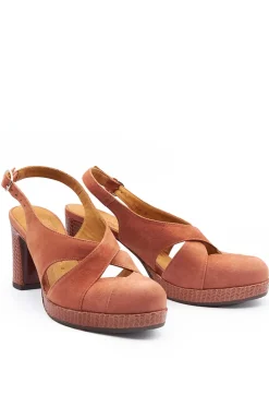 Backless Heel with Buckle Strap in Dark Rose