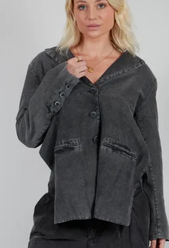 Backless Jacket in Pewter